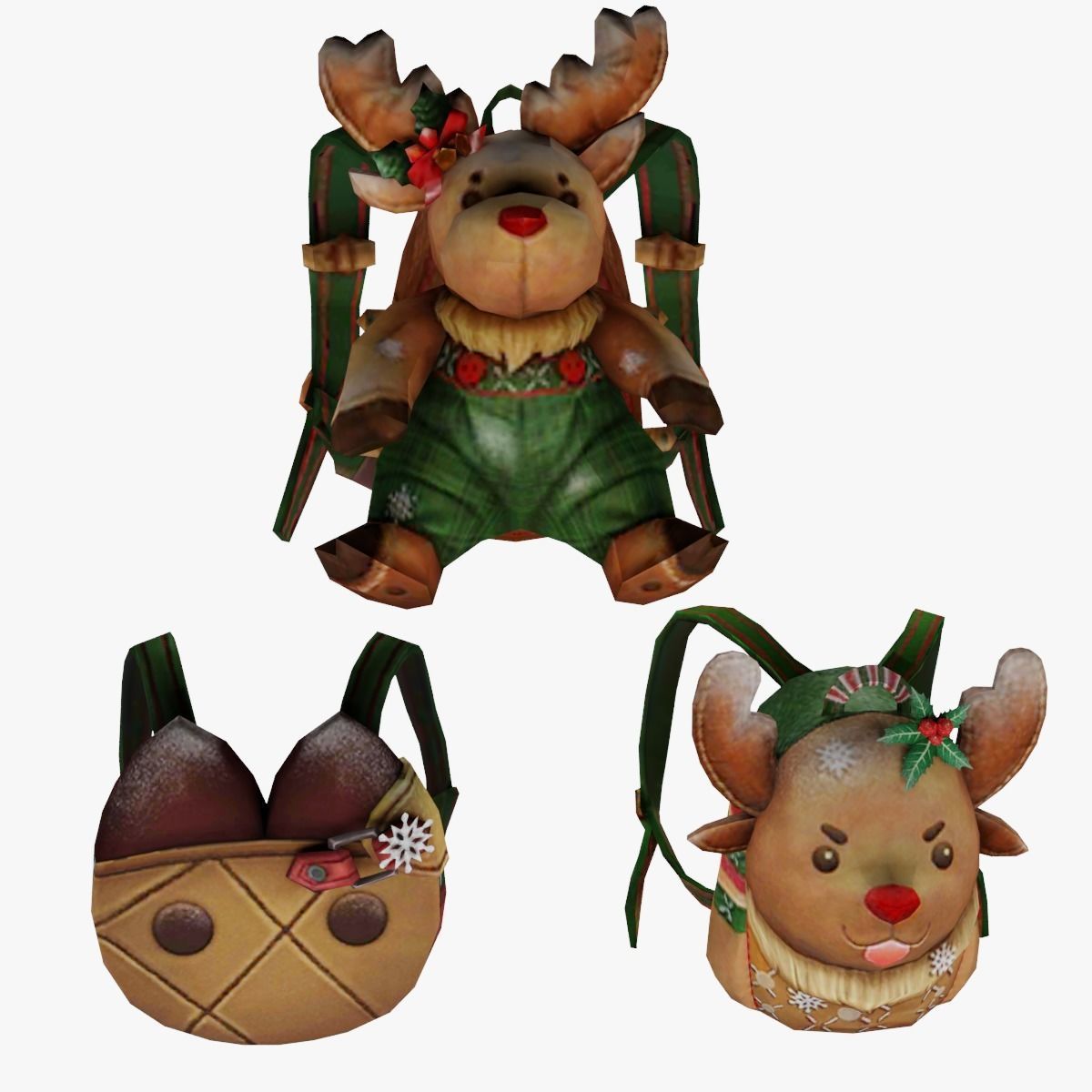 3x Backpack christmas 3D model_4
