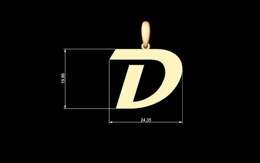 Initial Letters Pendant Magneto D 3D print model_4