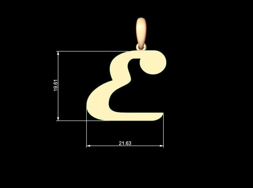 Initial Letters Pendant Magneto E 3D print model_4