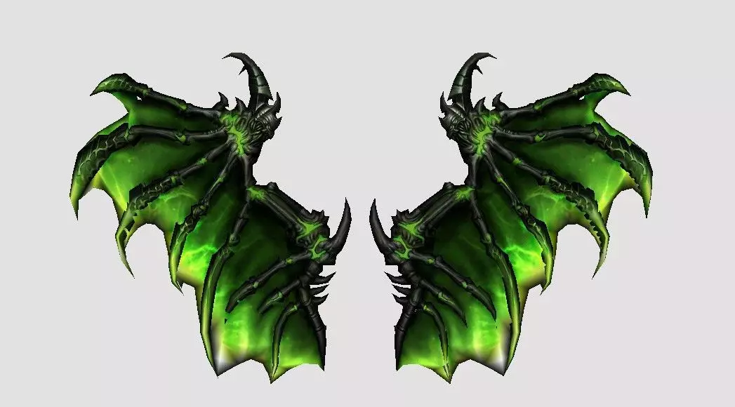 Green Dragon Wing Low-poly 3D model