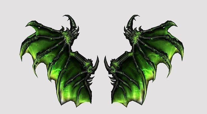 Green Dragon Wing Low-poly 3D model