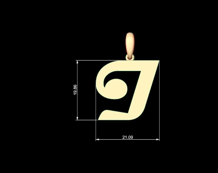 Initial Letters Pendant Magneto I 3D print model_4