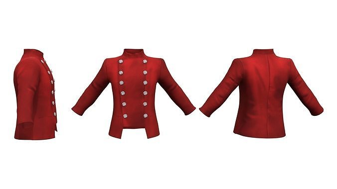 Men Double Breasted Blazer Low-poly 3D model