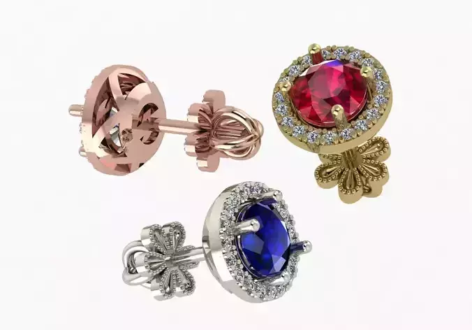 Studs Earrings  Classic Style 3D print model 3D print model