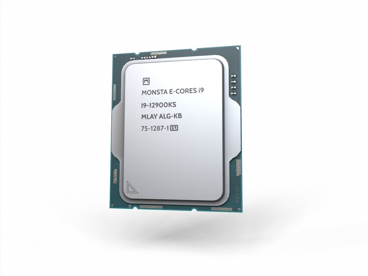 Intel Core i9 12900K delidable cpu game Asset Low-poly 3D model_1