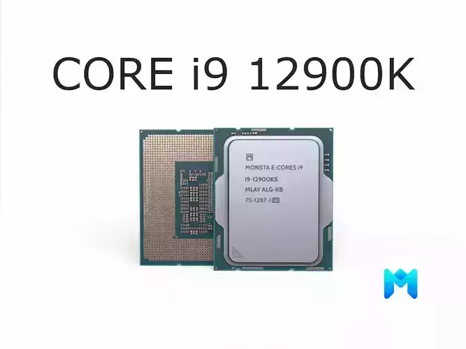 Intel Core i9 12900K delidable cpu game Asset Low-poly 3D model