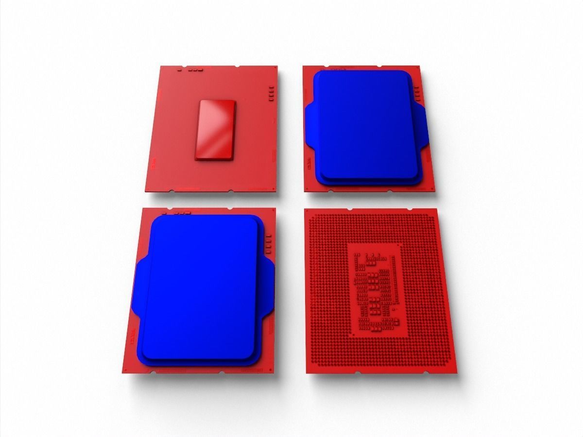 Intel Core i9 12900K delidable cpu game Asset Low-poly 3D model_7