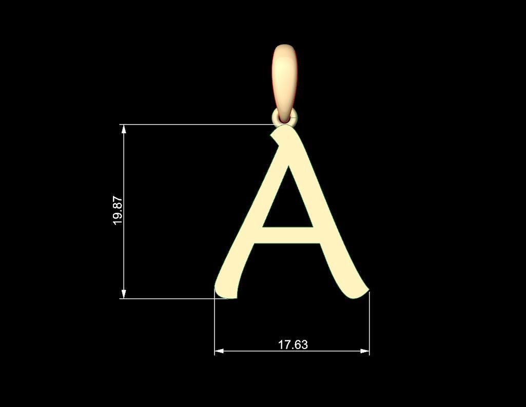 Initial Letters Pendant Maiandra A 3D print model_4