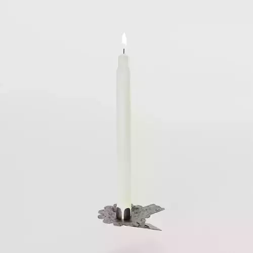 Burning Christmas Tree Candle