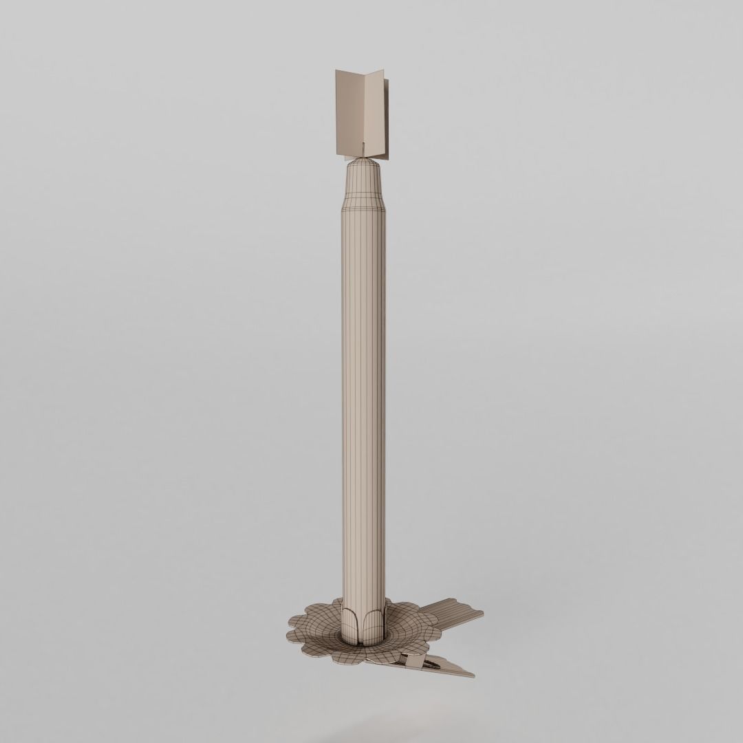 Burning Christmas Tree Candle 3D model_4