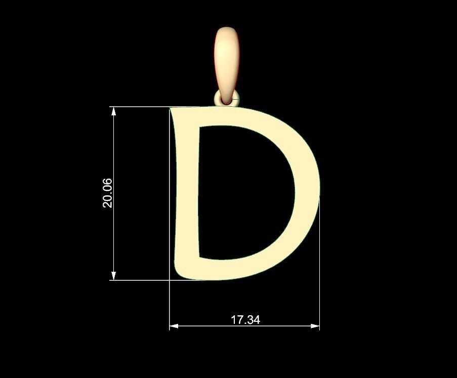 Initial Letters Pendant Maiandra D 3D print model_4