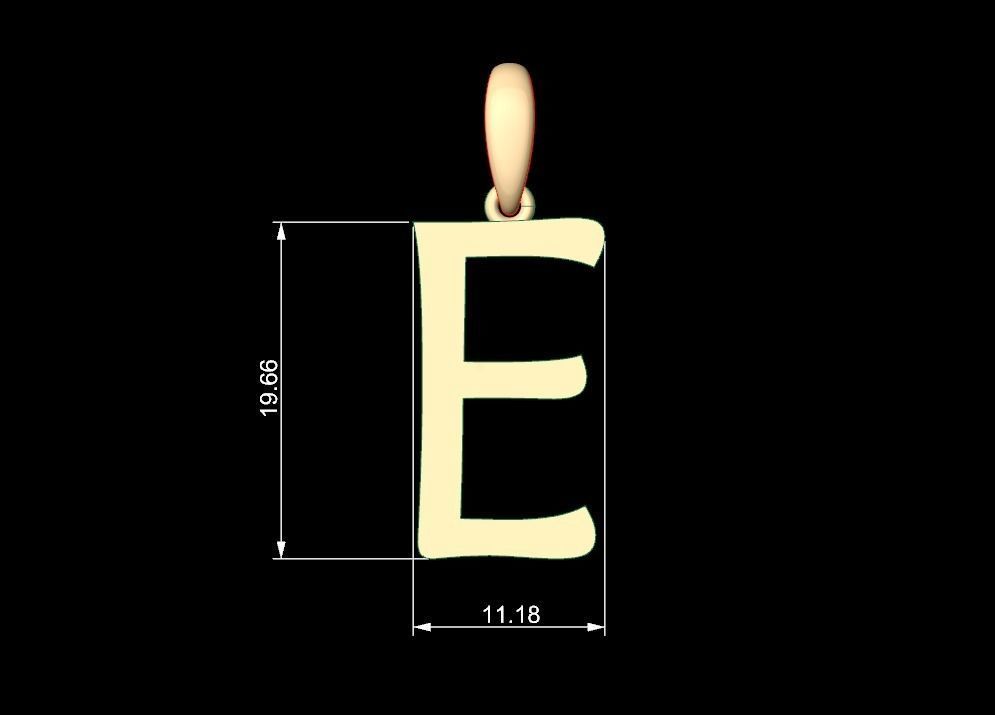 Initial Letters Pendant Maiandra E 3D print model_4