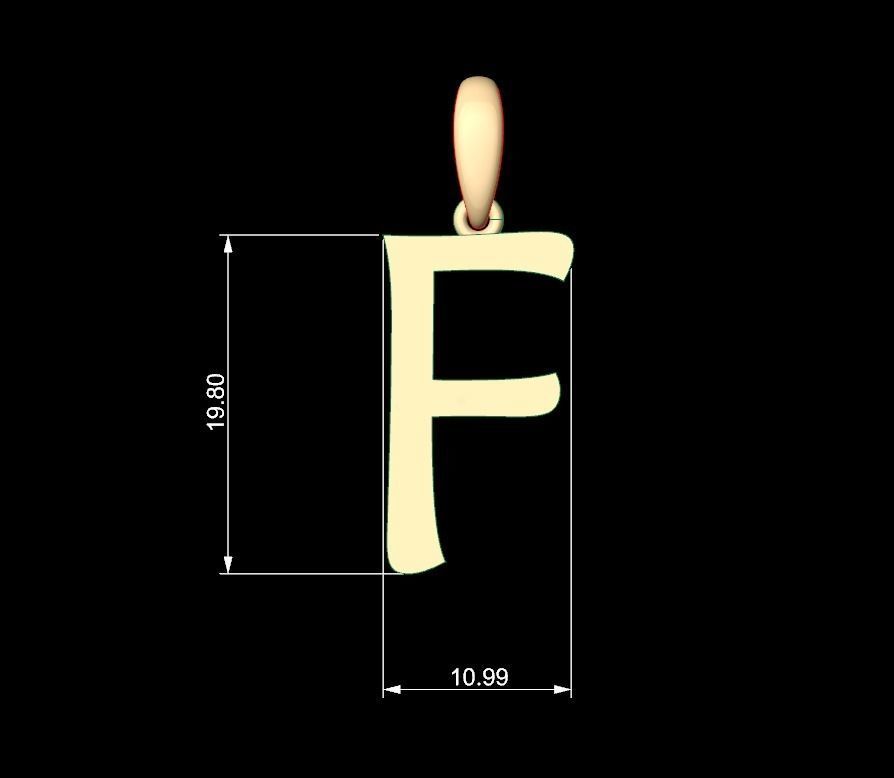Initial Letters Pendant Maiandra F 3D print model_4