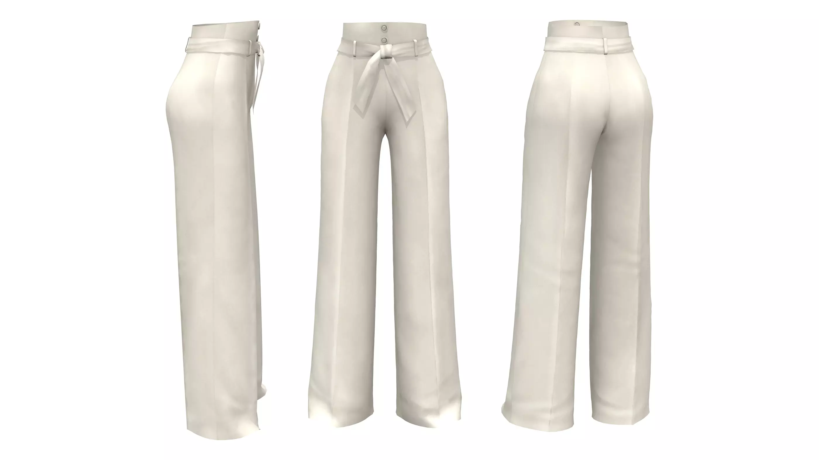 Ladies High Waist Pants Low-poly 3D model