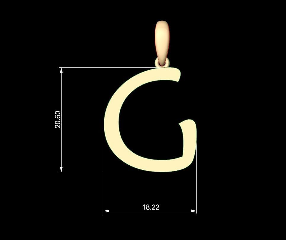 Initial Letters Pendant Maiandra G 3D print model_4