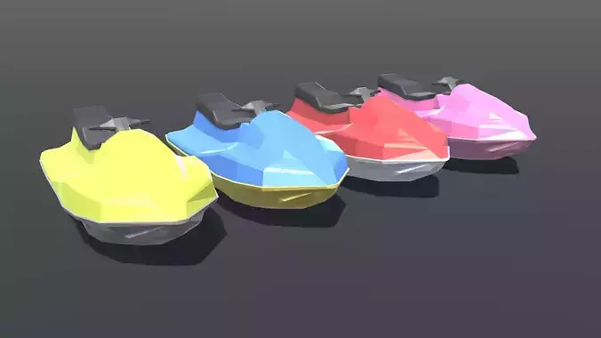 Jetski Low Poly pair of jet skis