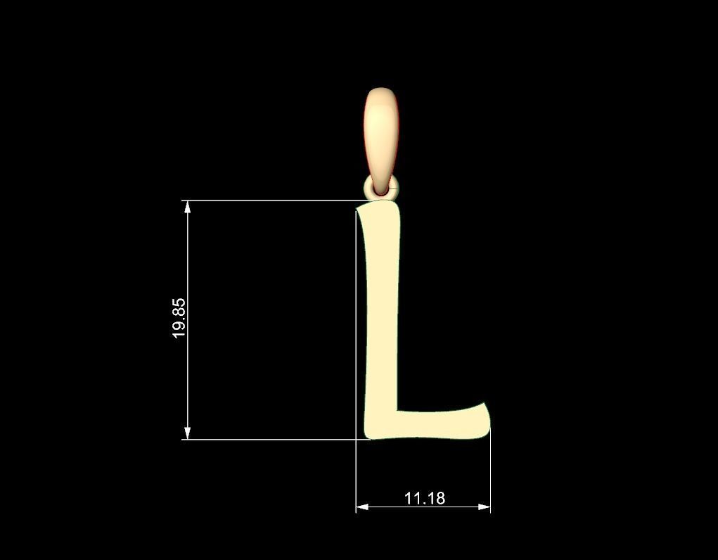 Initial Letters Pendant Maiandra L 3D print model_4