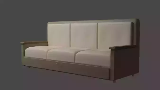 sofa for interior low poly