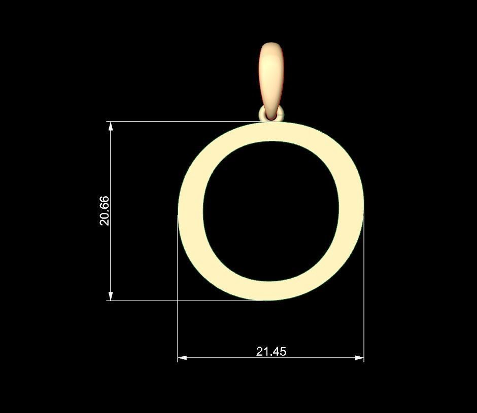 Initial Letters Pendant Maiandra O 3D print model_4
