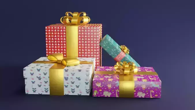 Gift Boxes Set 3d models