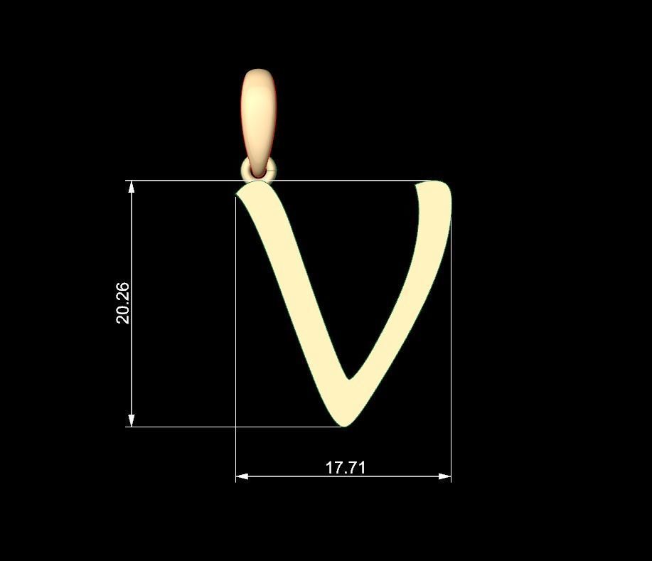 Initial Letters Pendant Maiandra V 3D print model_4