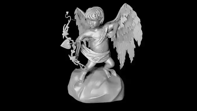 Cupid angel with bow and arrow