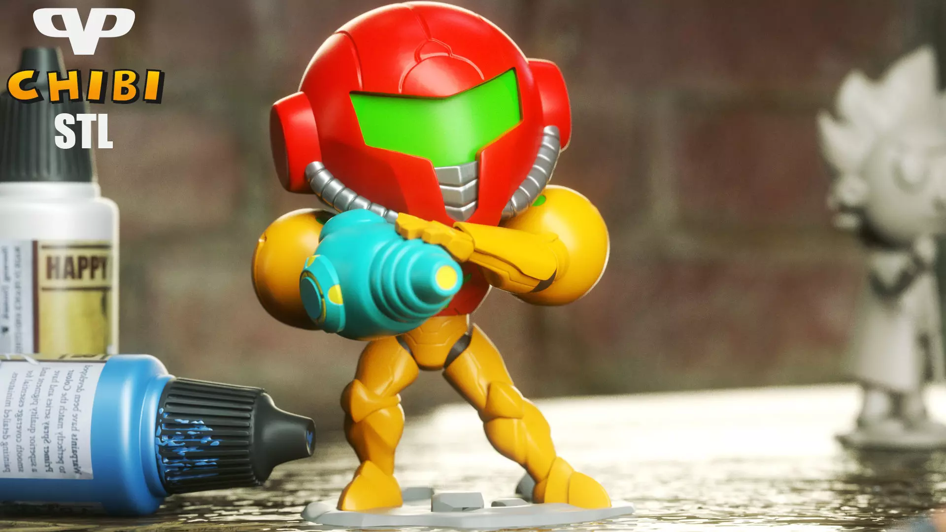 Metroid Prime Chibi STL for 3D Printing ChibiSTL 3D print model_0