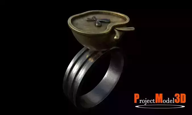 Ring with half apple-Version-001 3D Printer 3D model