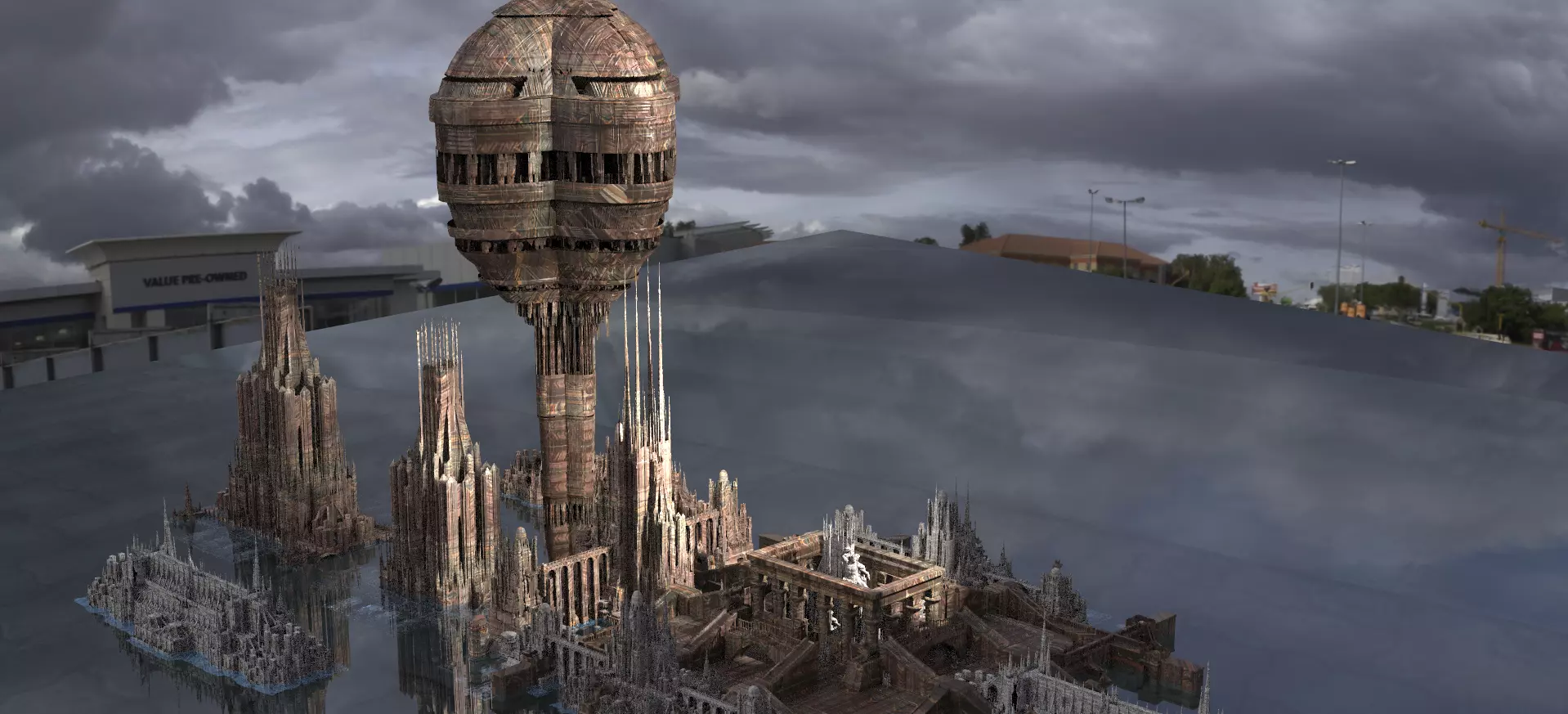 Alien Dome monitor City Kit bash 2 3D model 3D model