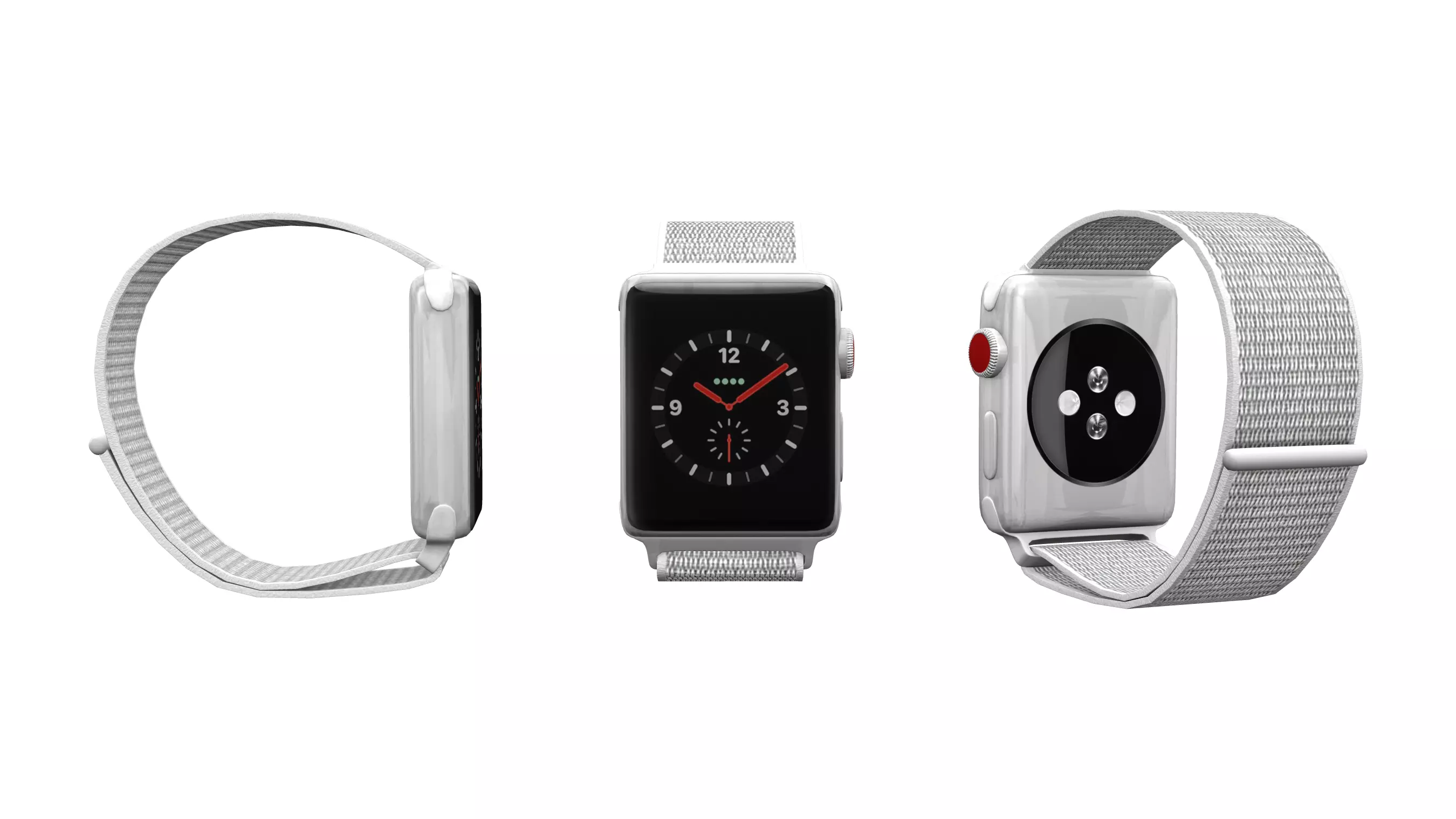 Smartwatch apple watch with silver band Low-poly 3D model