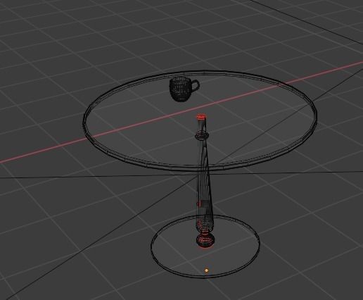 Table with a cup Free low-poly 3D model_8