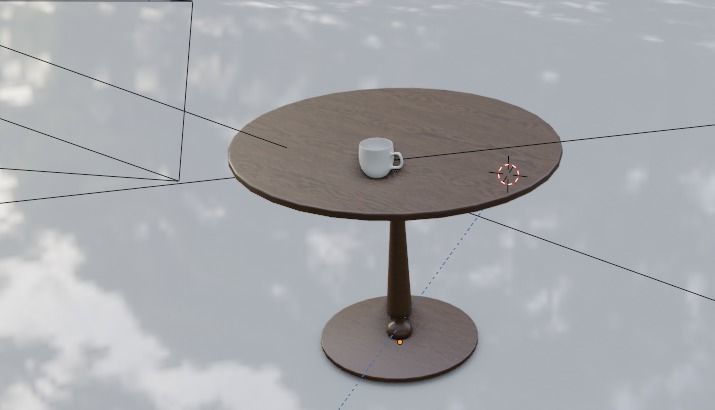 Table with a cup Free low-poly 3D model_10