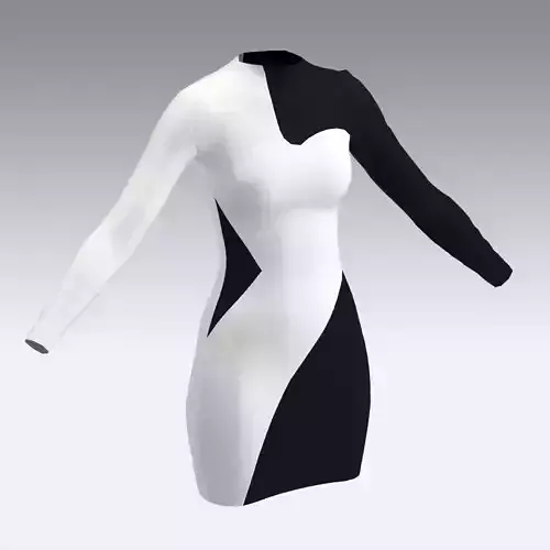 DRESS BLACK AND WHITE LOOK MODERN