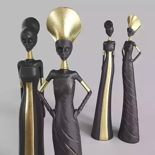 African Girls statuette 3D model