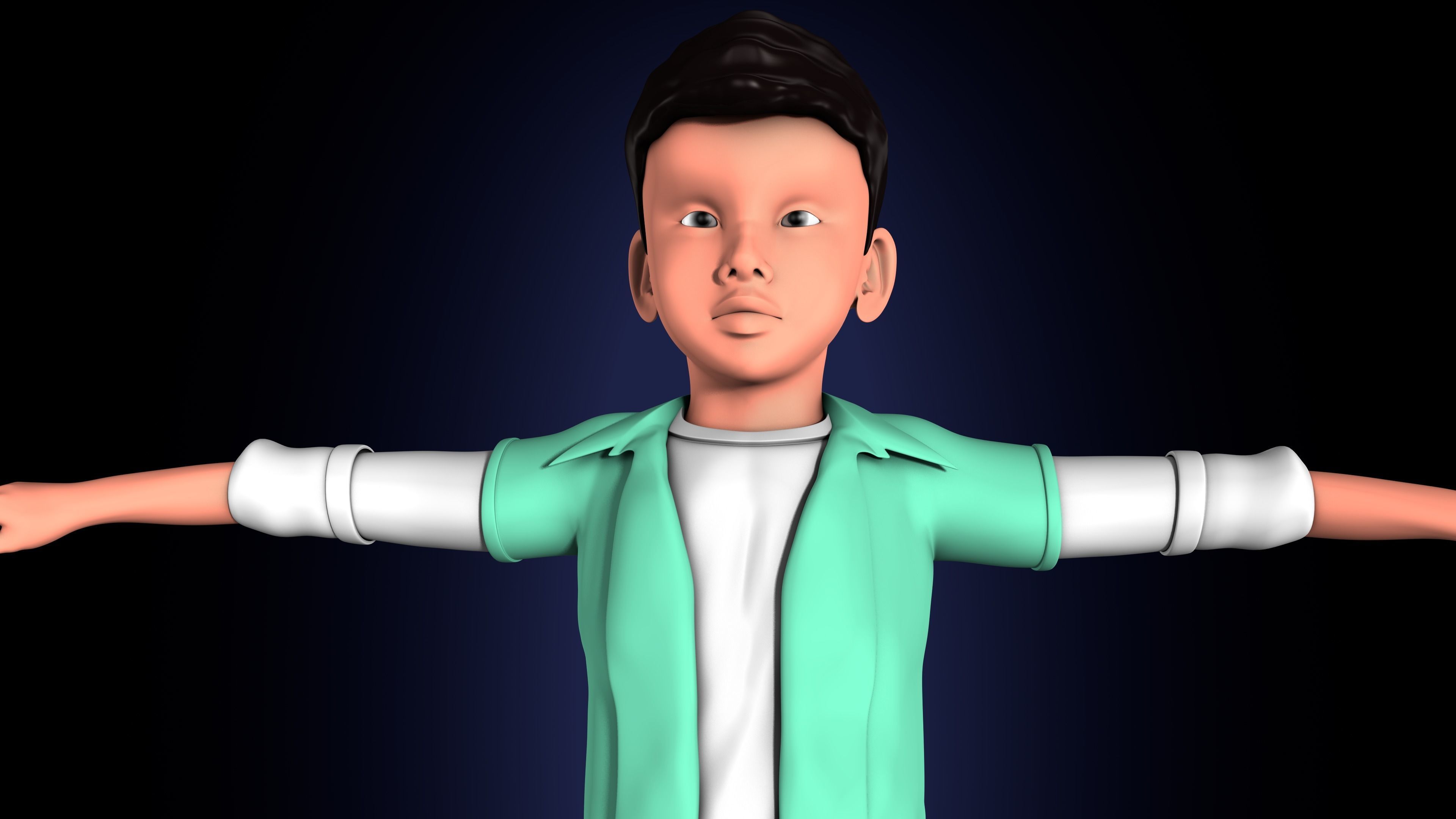3d cartoon boy character 3D model_5