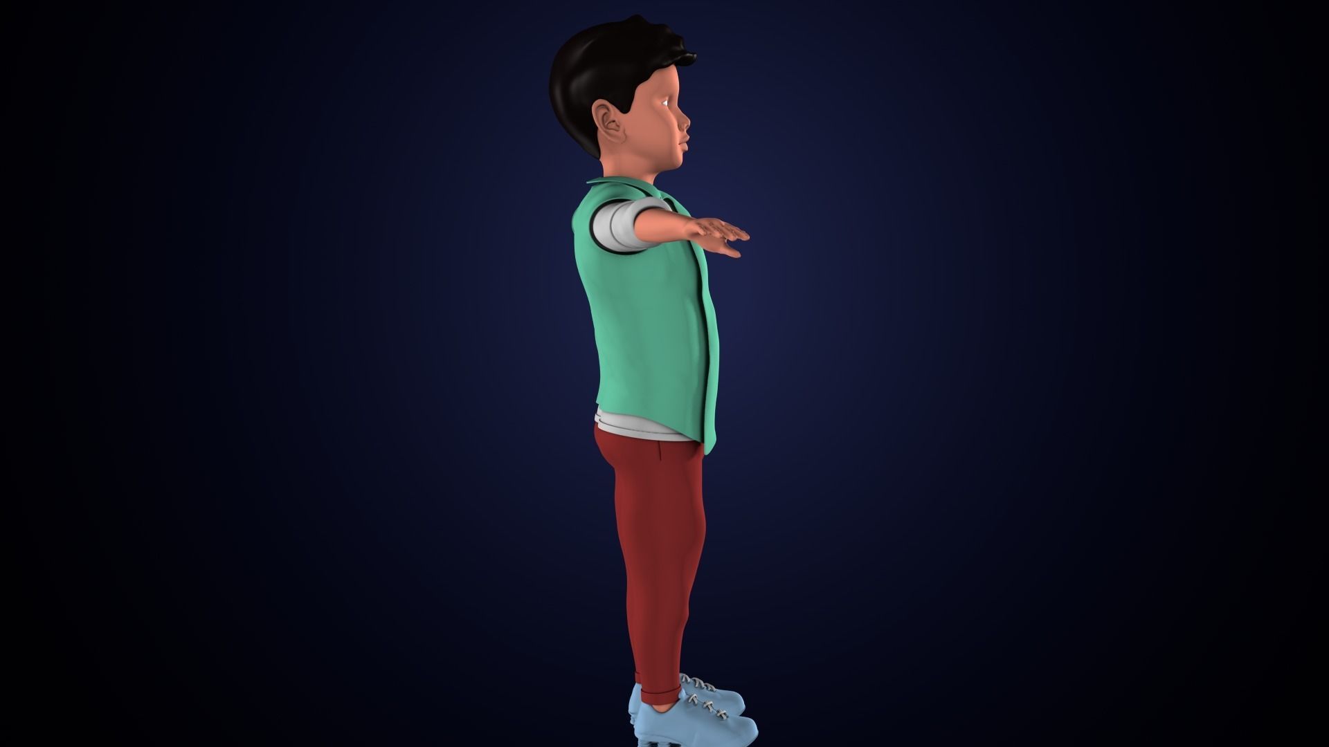 3d cartoon boy character 3D model_1