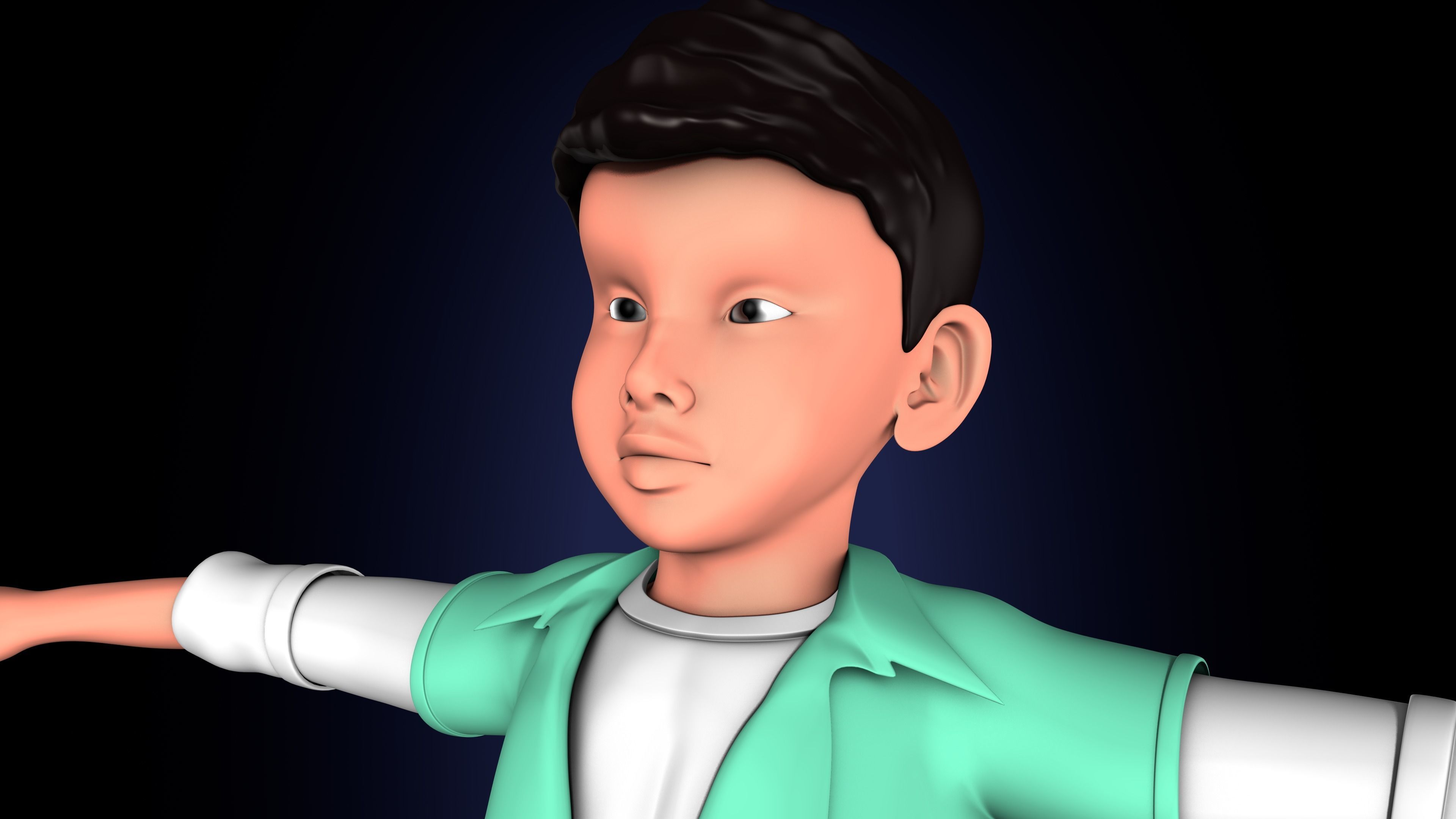 3d cartoon boy character 3D model_4