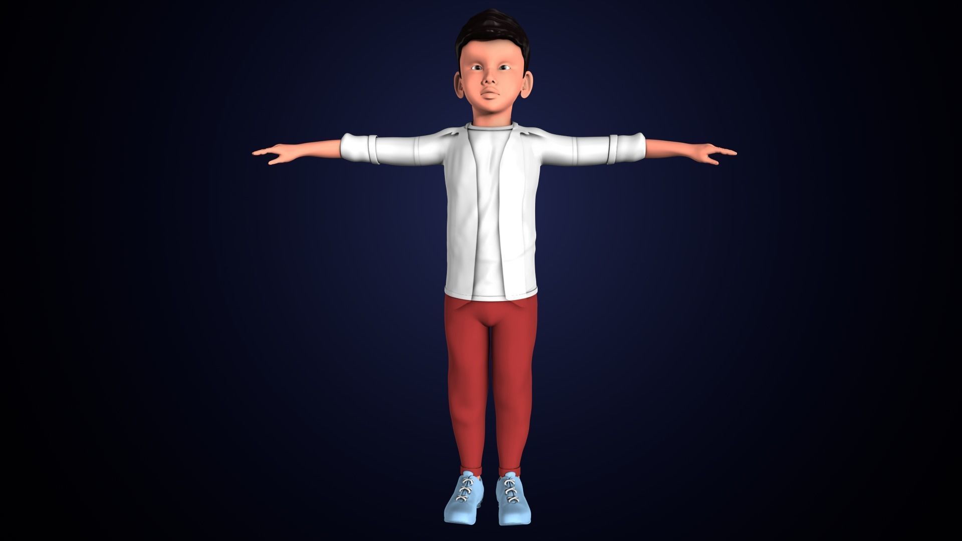 3d cartoon boy character 3D model_6