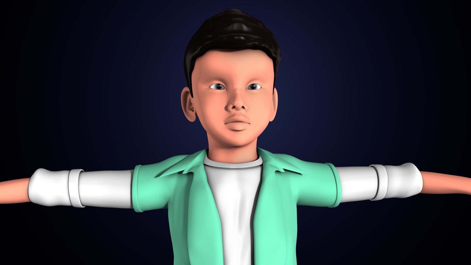 3d cartoon boy character 3D model_3