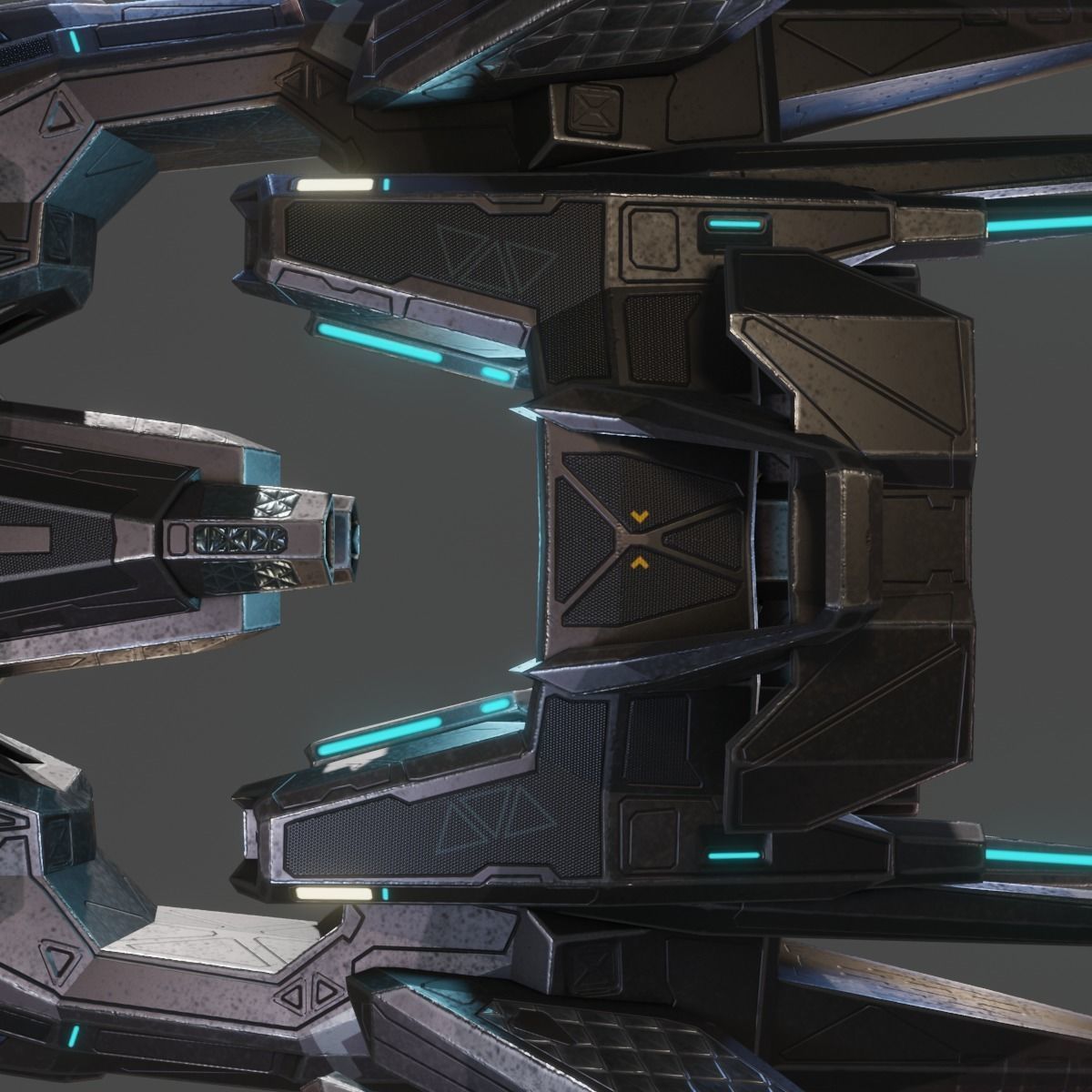 Low Poly Alien Fighter Low-poly 3D model_8