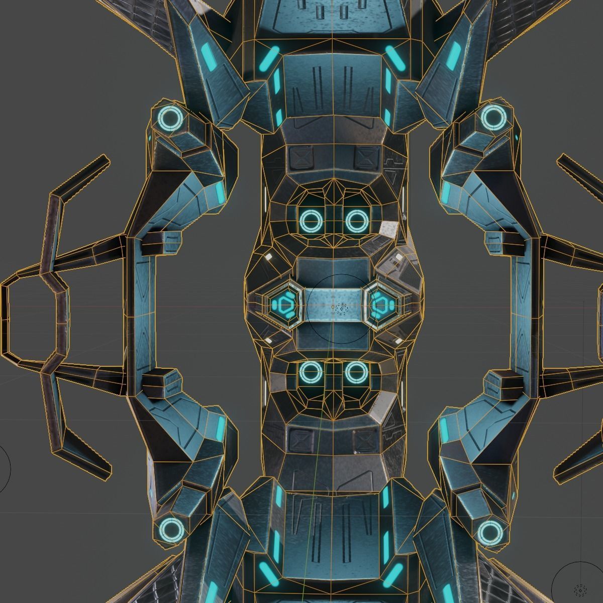 Low Poly Alien Fighter Low-poly 3D model_19