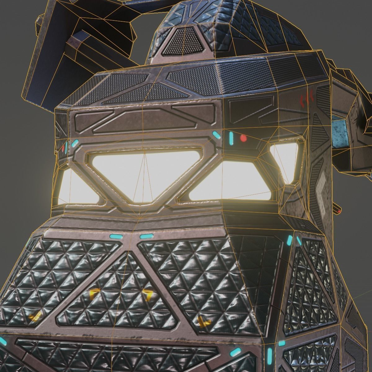 Low Poly Alien Fighter Low-poly 3D model_16