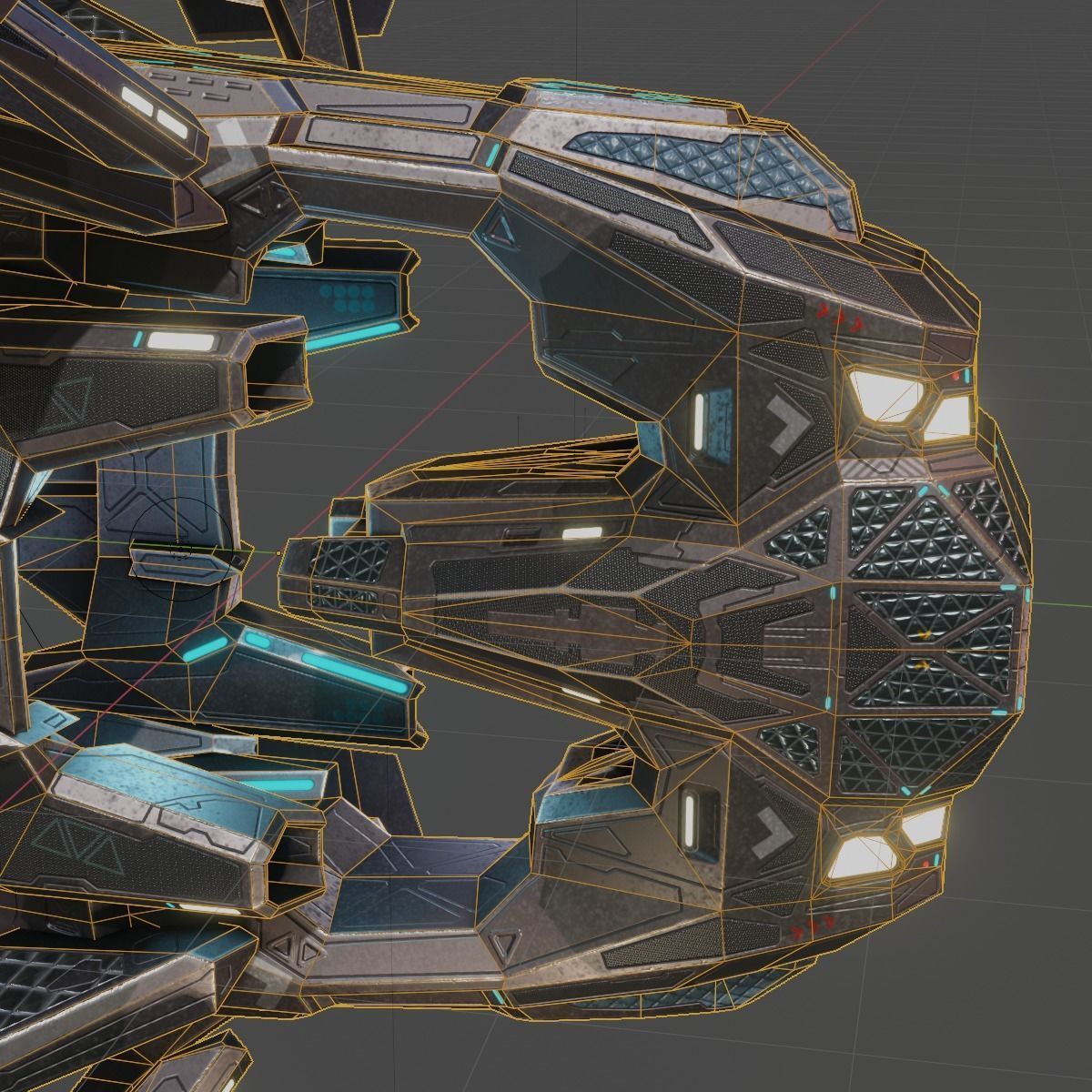 Low Poly Alien Fighter Low-poly 3D model_14