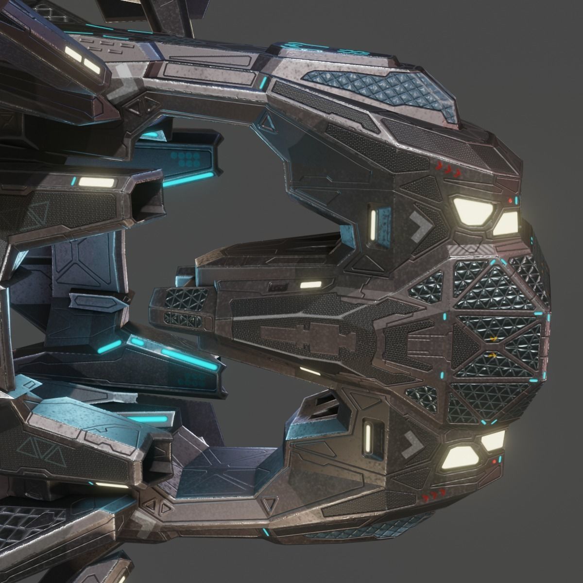 Low Poly Alien Fighter Low-poly 3D model_4