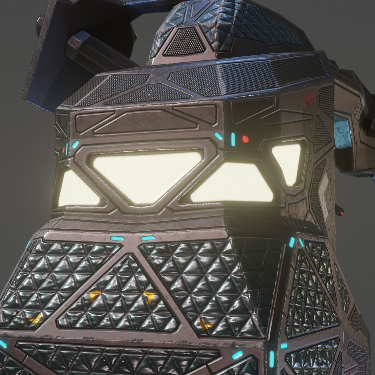 Low Poly Alien Fighter Low-poly 3D model_6