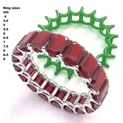 Emerald wedding ring U-prongs