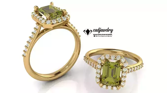 Ring peridot engagement 3D print model