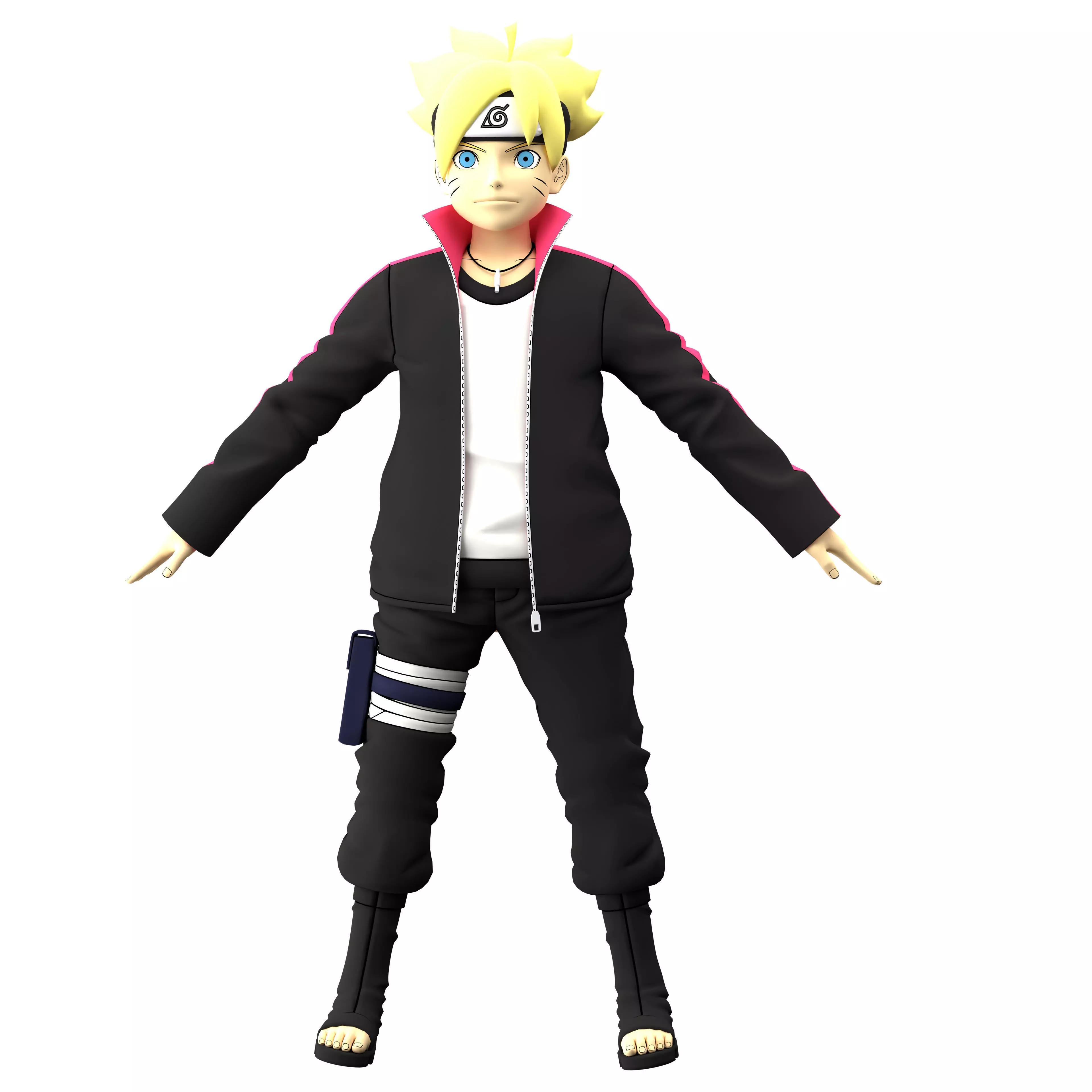 Boruto Uzumaki Low-poly 3D model_0