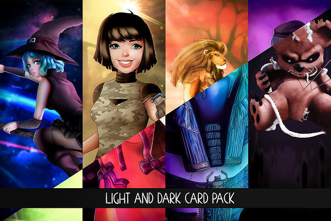 Light and Dark Card Pack 3D model