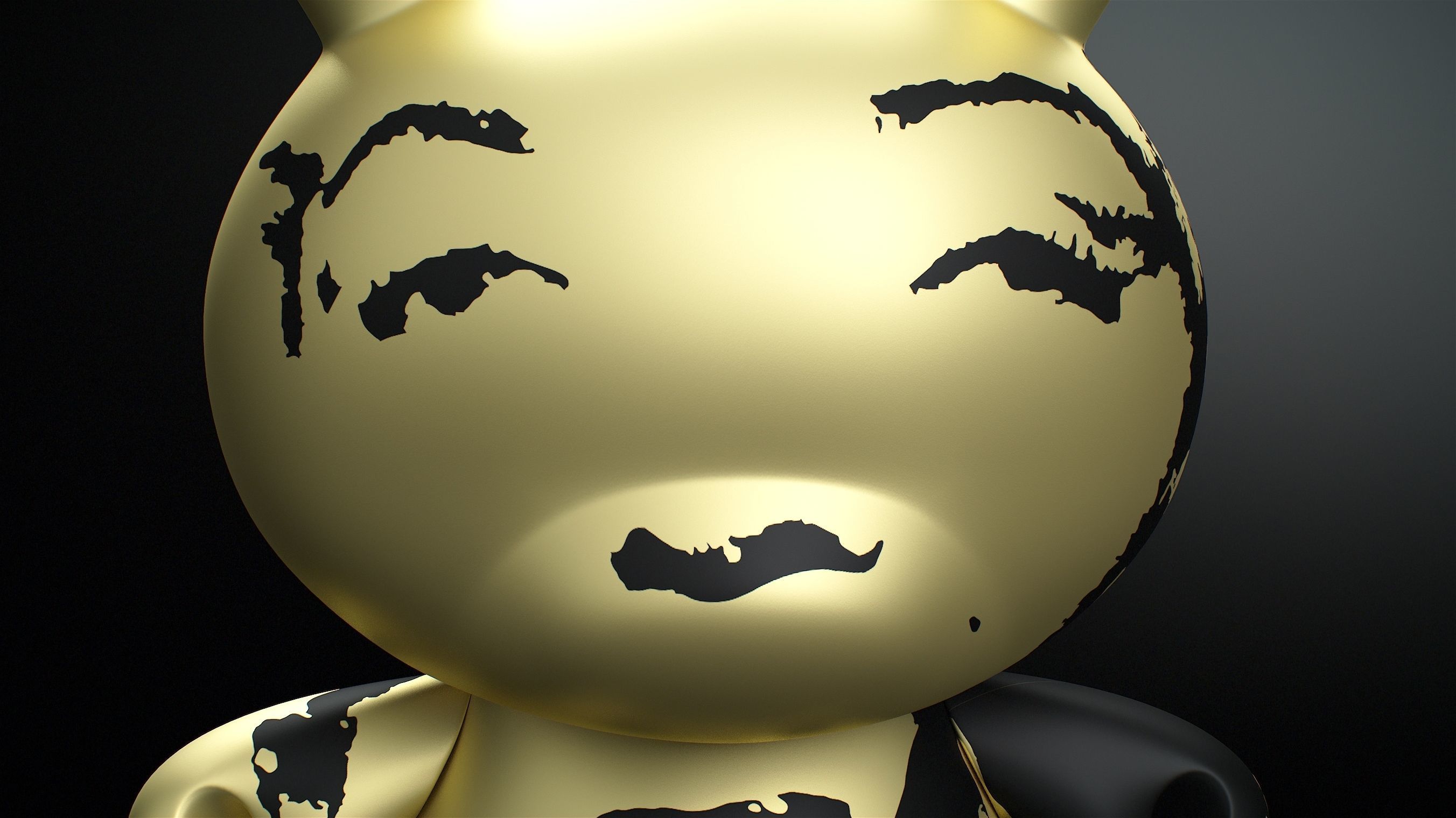 Kidrobot Andy Warhol 20 inch Gold Marilyn Dunny 3D model_14